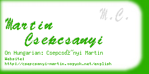 martin csepcsanyi business card